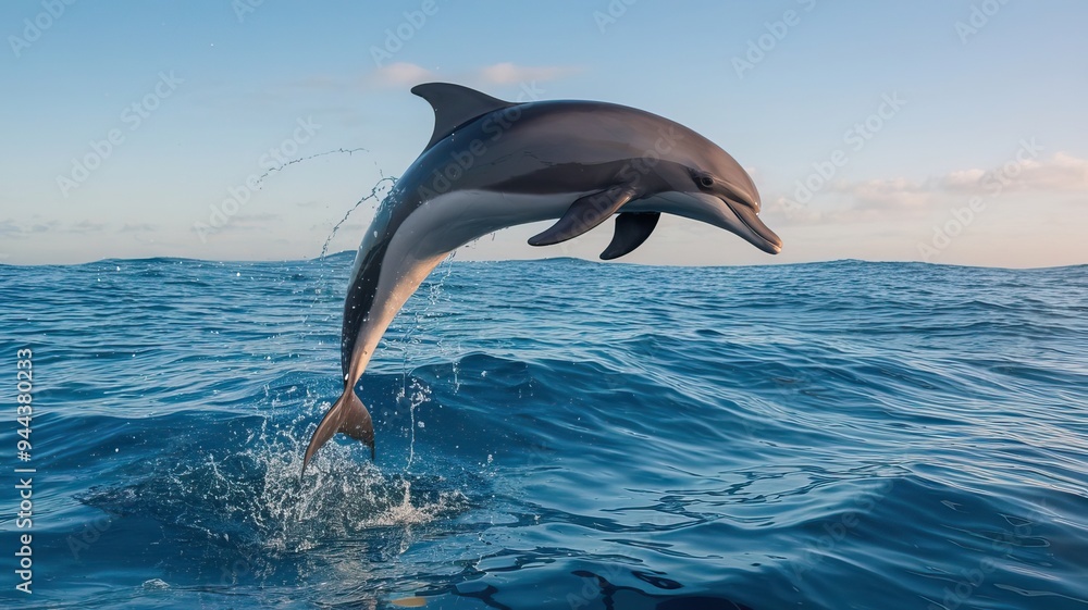 Fototapeta premium Blauer Delfin Im Ozean