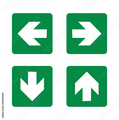 Free Download Green directional banners with white arrows on a white background - GFXLoad