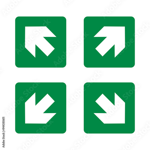 Free Download Green directional banners with white arrows on a white background - GFXLoad