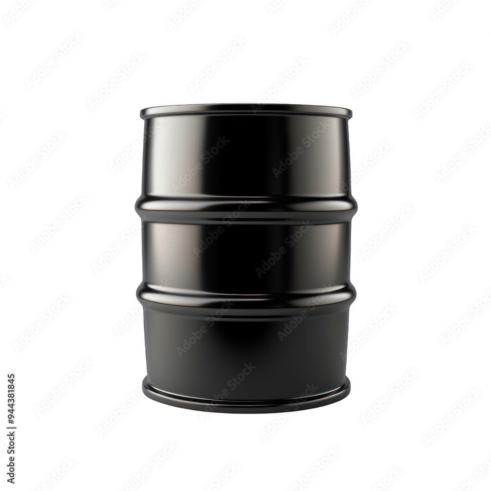 A black industrial barrel designed for storage and transport of liquids, showcasing a sleek and modern appearance. transparent background A black industrial barrel designed for storage and transport of liquids, showcasing a sleek and modern appearance. transparent background