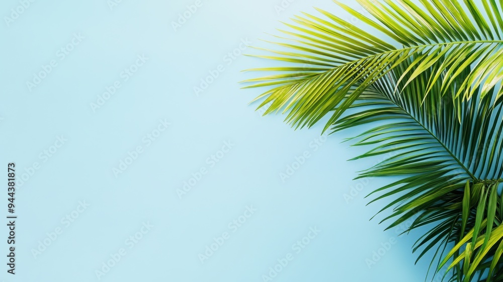 Naklejka premium Coconut tree leaf abstract with copy space background