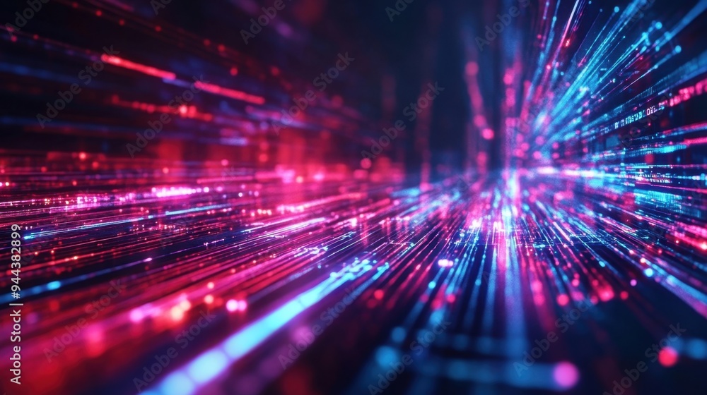 Illuminated Neon Grid: Cyberpunk High-Tech Network Visualization in Ultra-Realistic Vibrant Aesthetics Illuminated Neon Grid: Cyberpunk High-Tech Network Visualization in Ultra-Realistic Vibrant Aesthetics