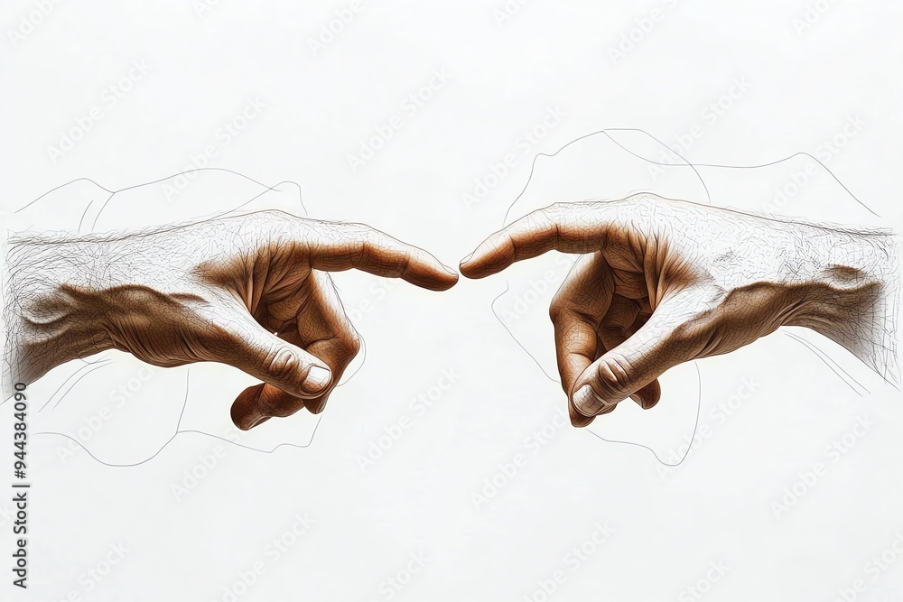 Poster Sign languages and the art of gesture, illustrated with detailed ...