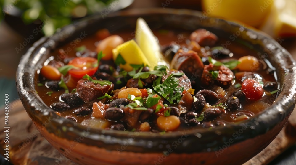 The national cuisine of Cuba. Traditional Cuban black bean soup. The national cuisine of Cuba. Traditional Cuban black bean soup.