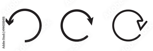 circle arrow icon set , loop icon. circular arrow icon, refresh, reload. Set of circle arrows rotating on white background. Vector illustration in eps 10.