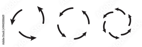 Arrows Repeat icon set. Repetition vector symbol. Exchange or replace sign. Renew, switch, or reverse icon.