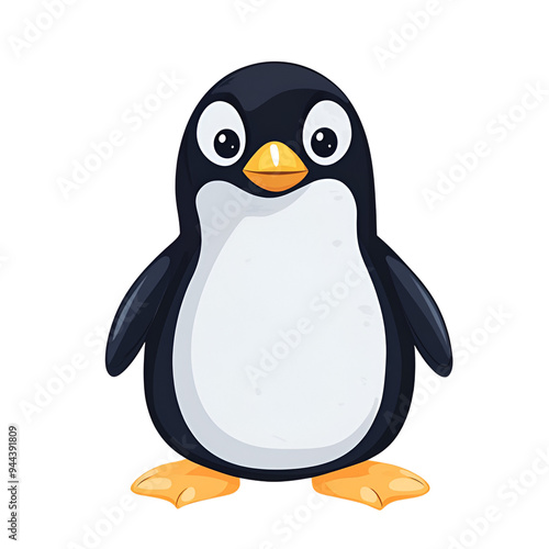 Cartoon Style Penguin Logo Illustration No Background Perfect for T Shirt Design Print on Demand