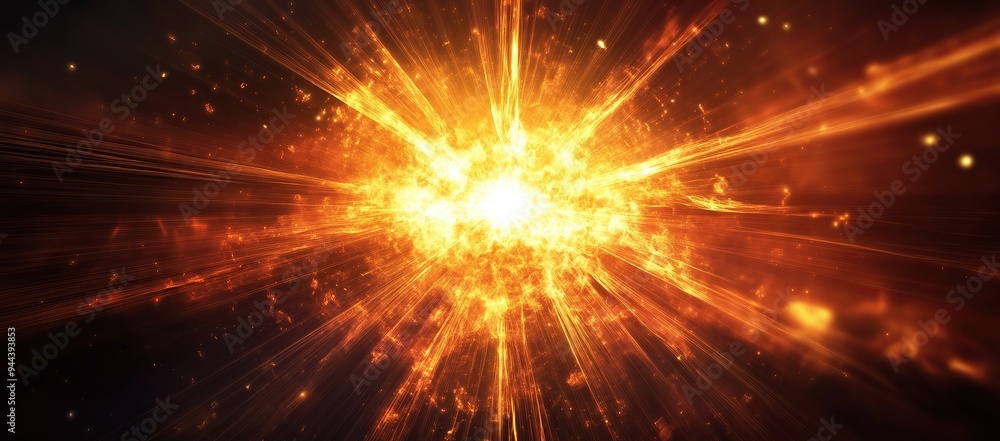 A radiant burst of light emanating from the center, creating an explosive effect A radiant burst of light emanating from the center, creating an explosive effect