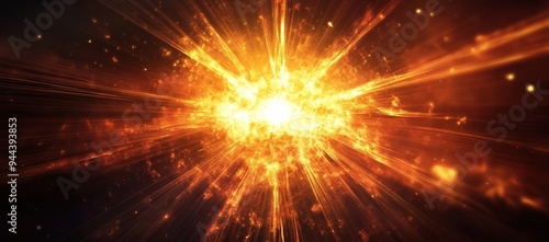 A radiant burst of light emanating from the center, creating an explosive effect