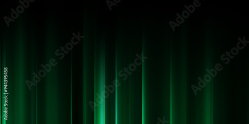 Abstract green stripe vertical lines light on dark background.