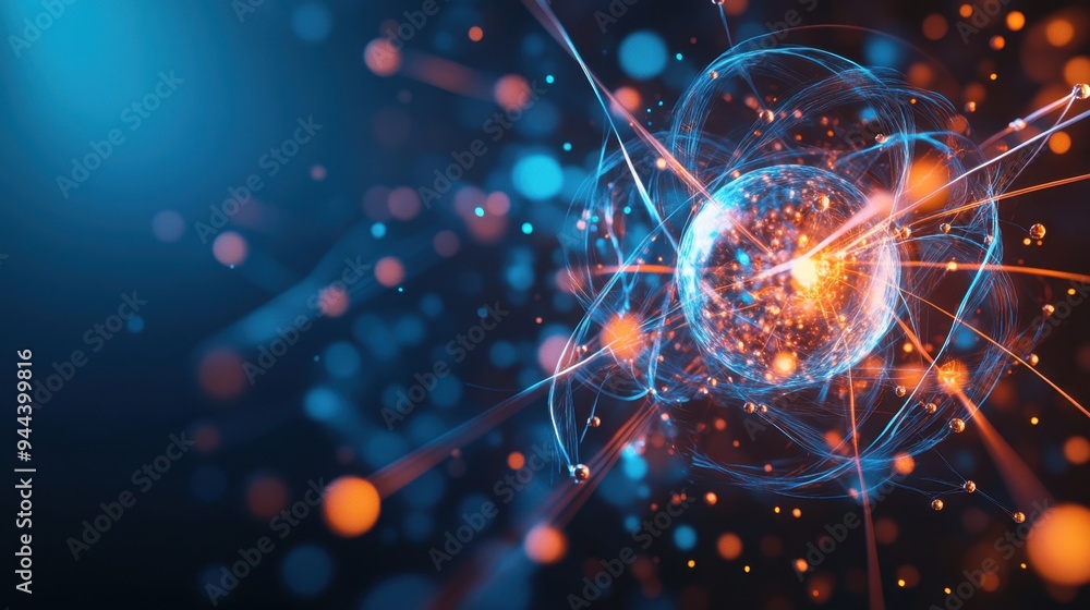 Hyper-Realistic Quantum Computing: Futuristic High-Tech Background with Subatomic Particles Hyper-Realistic Quantum Computing: Futuristic High-Tech Background with Subatomic Particles