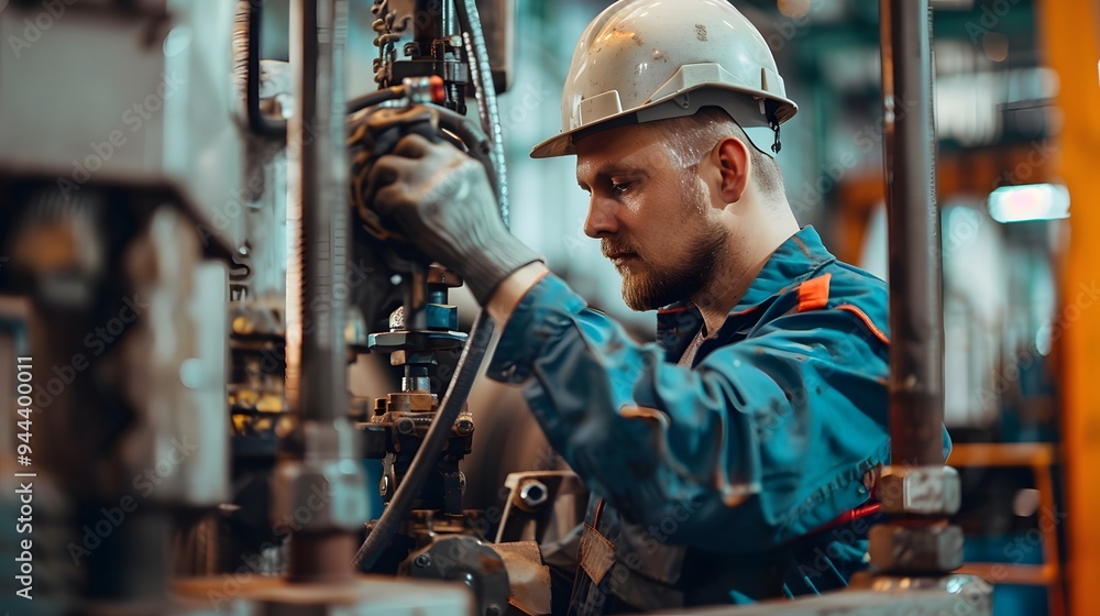 © bvbflo1 - Mechanical repairing hydraulic hose in drilling machine