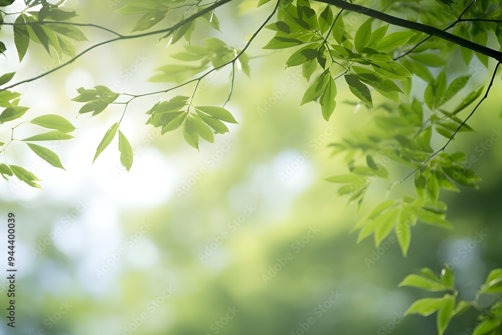 Close up spring nature view of green brunches on blurred garden background with copy space. Natural background
Close up spring nature view of green brunches on blurred garden background with copy space. Natural background