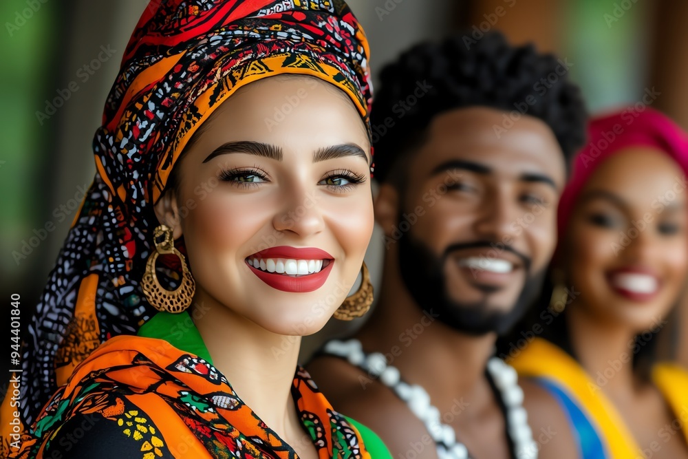 Fototapeta premium Sign languages in global communication, captured in a photo showing people from different cultures signing together