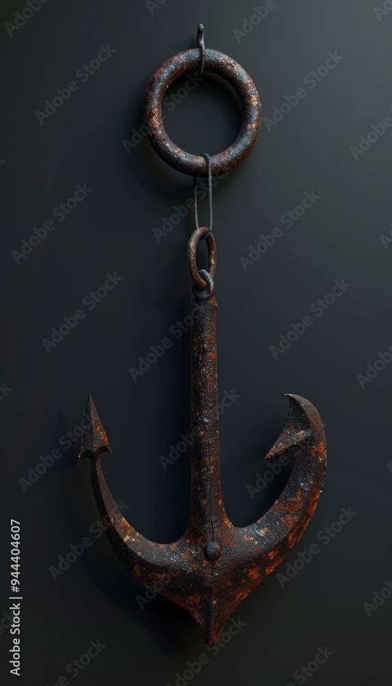 A 3D rendering of a detailed pirate hook icon vector illustration, emphasizing its intricate design A 3D rendering of a detailed pirate hook icon vector illustration, emphasizing its intricate design