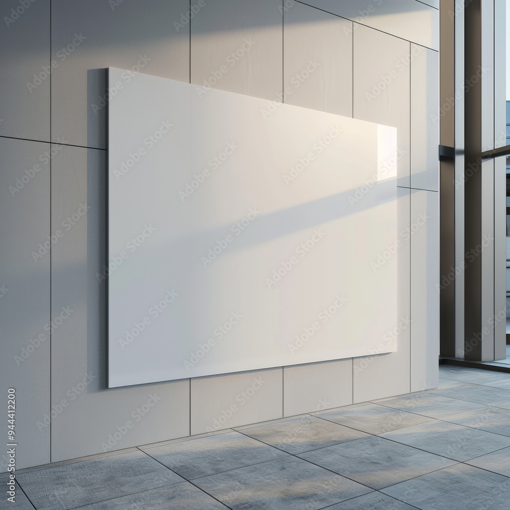 Ultra sharp photo of a 3D-rendered blank white company store sign mock-up displayed on a wall Ultra sharp photo of a 3D-rendered blank white company store sign mock-up displayed on a wall