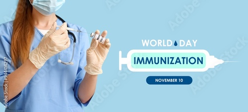 Female doctor with vaccine ...