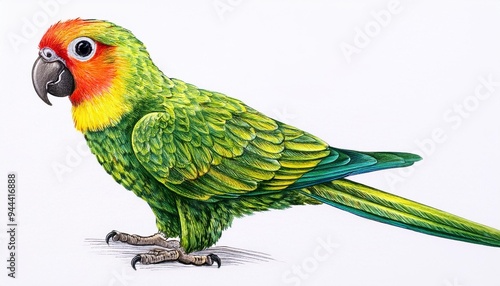 senegal parrot poicephalus senegalus from west africa sketch markers freehand drawing photo