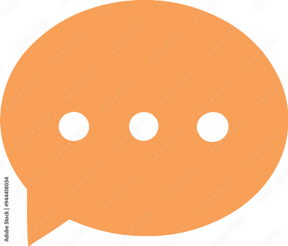 Orange Speech Bubble with Three Dots Vector for Chat Communication and Messaging Designs Orange Speech Bubble with Three Dots Vector for Chat Communication and Messaging Designs