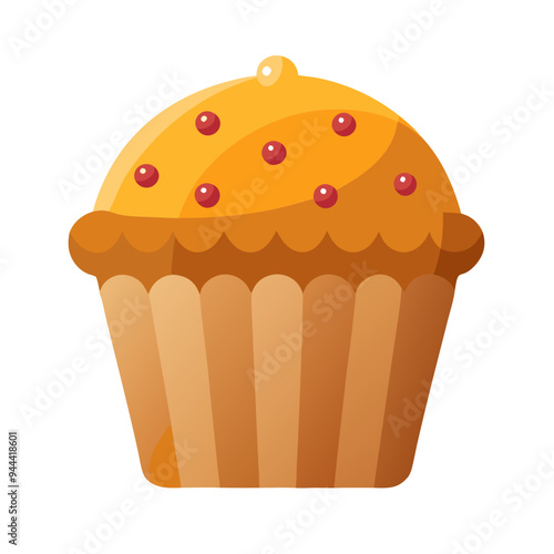 Cute Cupcake Vector Illustration Delicious Dessert Sweet Bakery Food Graphic Design Elements
