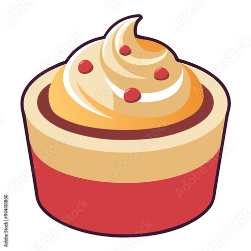 Cupcake Vector Delicious Dessert Illustration with Frosting and Sprinkles for Baking Design
