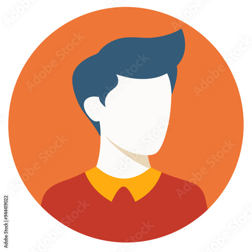 Minimalist Design Anonymous Faceless Man Avatar Business Profile Vector Illustration