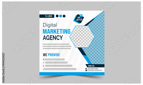 Digital business marketing post banner template, advertising design, social media banner post design