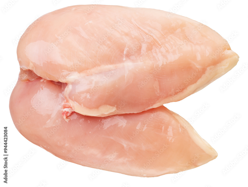 Raw chicken meat or chicken fillets isolated on white background. File contains clipping path. Raw chicken meat or chicken fillets isolated on white background. File contains clipping path.
