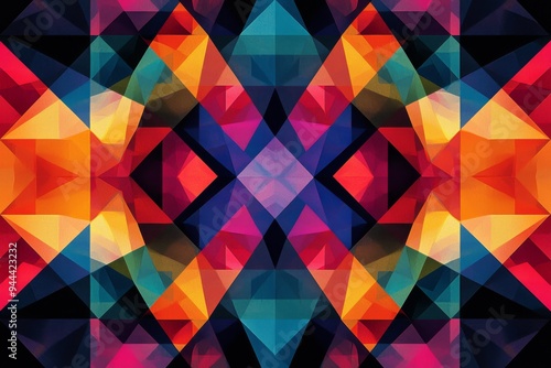 Abstract Geometric Pattern with Vibrant Colors created with Generative AI