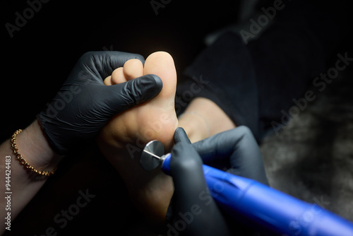 A professional foot care treatment session is currently in progress, ensuring quality and care