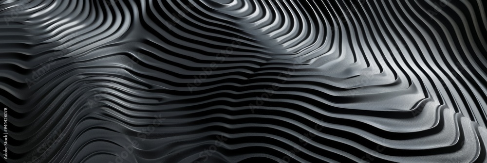 Black abstract background with modern wavy line patterns (guilloche curves) monochrome colors Black abstract background with modern wavy line patterns (guilloche curves) monochrome colors