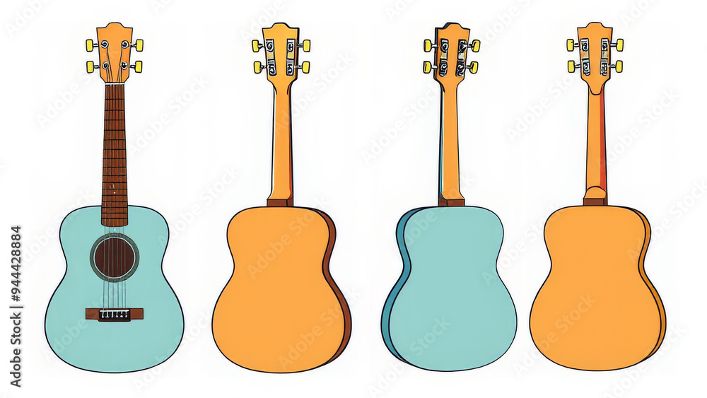 Fototapeta premium Farbenfrohe Akustikgitarre