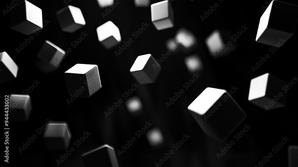 Abstract background of black cubes Abstract background of black cubes