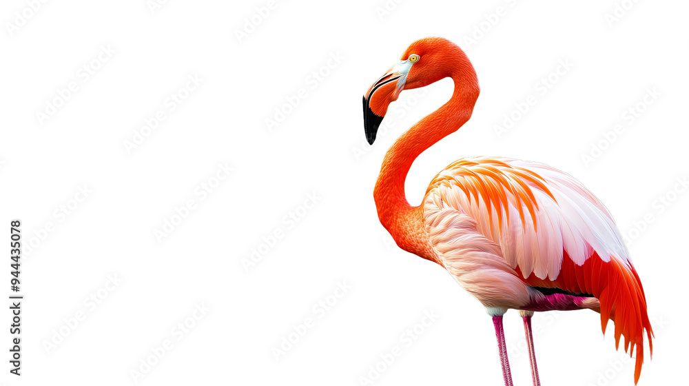 Obraz premium Flamingo bird isolated on white background, PNG
