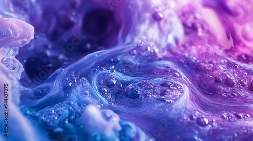 a close up of a purple and blue substance