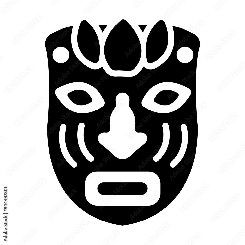 Polynesian idol icon designed in filled style Polynesian idol icon designed in filled style