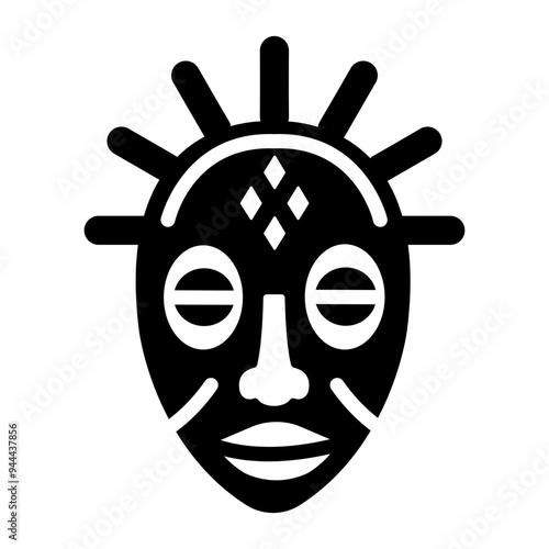 An icon of ancestral mask in filled style 
