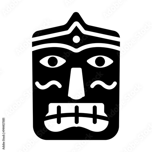 Filled style icon of tiki artifact