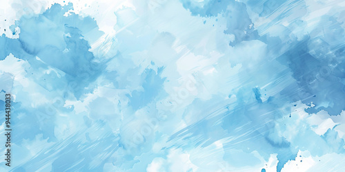 A soothing sky blue background adorned with delicate watercolor strokes, enhancing the tranquil atmosphere.