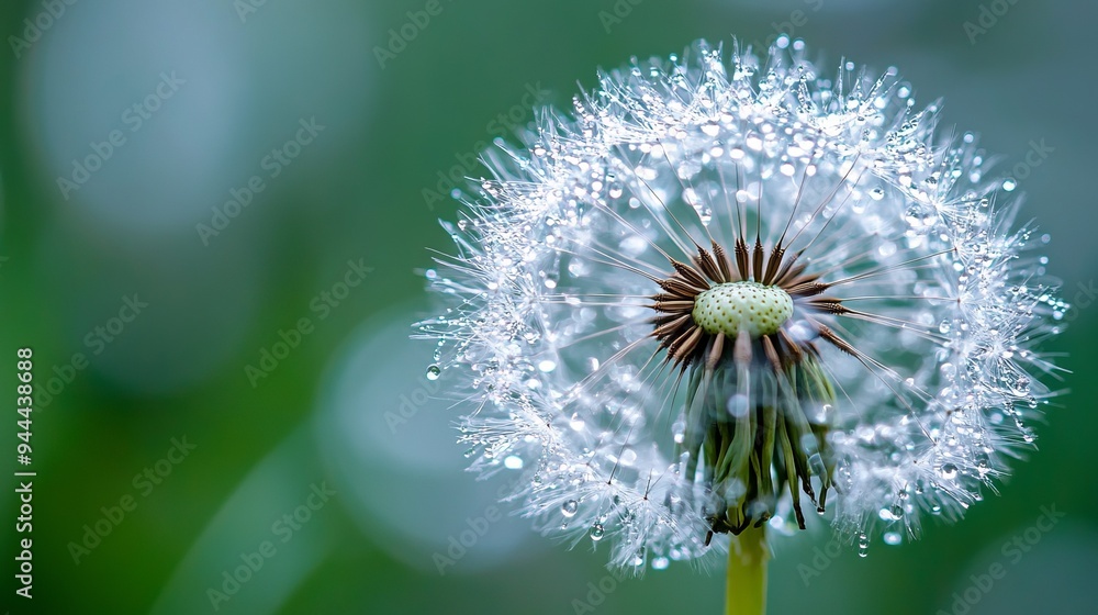 a close up of a dandelion with drops of water on it a close up of a dandelion with drops of water on it