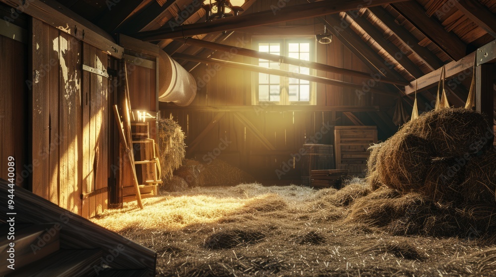 Warm afternoon light in a hay-filled loft Warm afternoon light in a hay-filled loft
