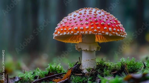 a close up of a mushroom on the ground