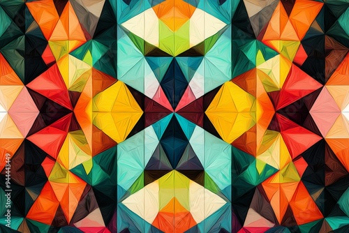 Abstract Geometric Pattern with Vibrant Colors created with Generative AI