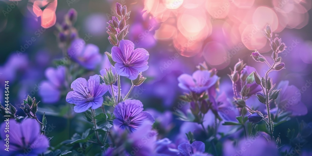 Soft Focus Garden with Perfect Purple Flowers Soft Focus Garden with Perfect Purple Flowers