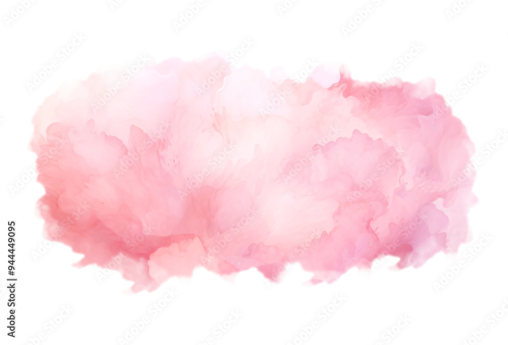 Watercolor shape in soft pink hues creates a delicate and ethereal cloud-like texture with subtle gradients and a transparent background Watercolor shape in soft pink hues creates a delicate and ethereal cloud-like texture with subtle gradients and a transparent background