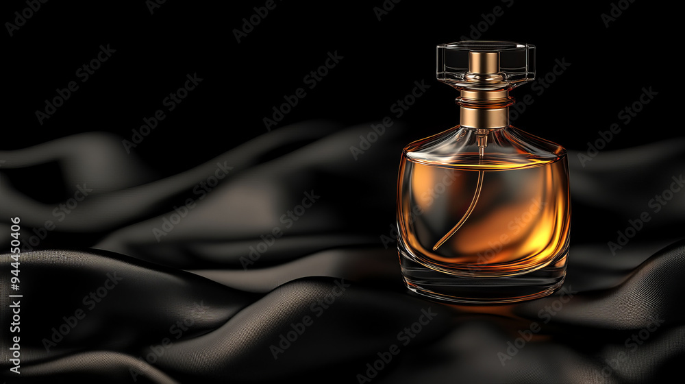 Blurred or Soft Focus: To keep the attention on the perfume bottle and fabric, the background might be softly blurred or have a gradient effect, fading into a complementary color. Blurred or Soft Focus: To keep the attention on the perfume bottle and fabric, the background might be softly blurred or have a gradient effect, fading into a complementary color.