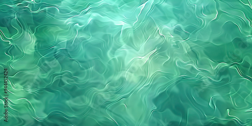 A soothing abstract design in shades of green and turquoise, reminding one of serene waters.