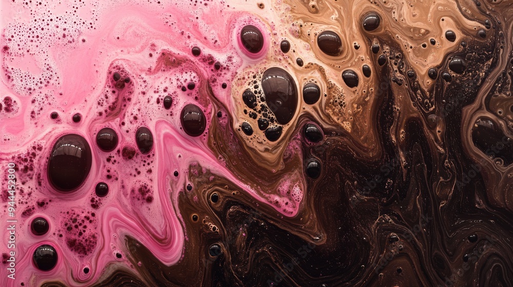 Abstract Liquid Art with Pink and Brown Swirls Abstract Liquid Art with Pink and Brown Swirls