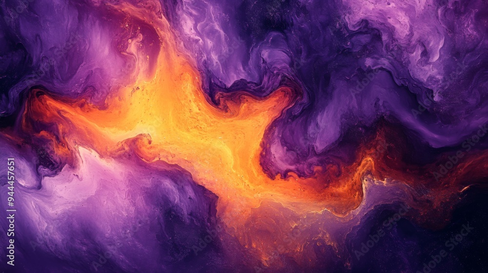 Abstract Purple and Orange Fluid Art Abstract Purple and Orange Fluid Art