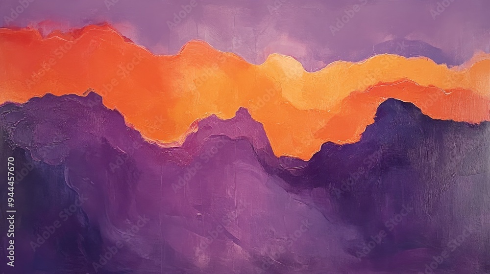 Naklejka premium Abstract Mountain Sunset